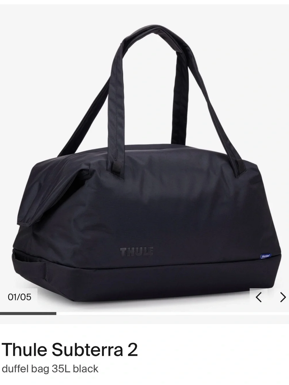 Thule Subterra 2 Black Duffel Bag with Dual Top Handles